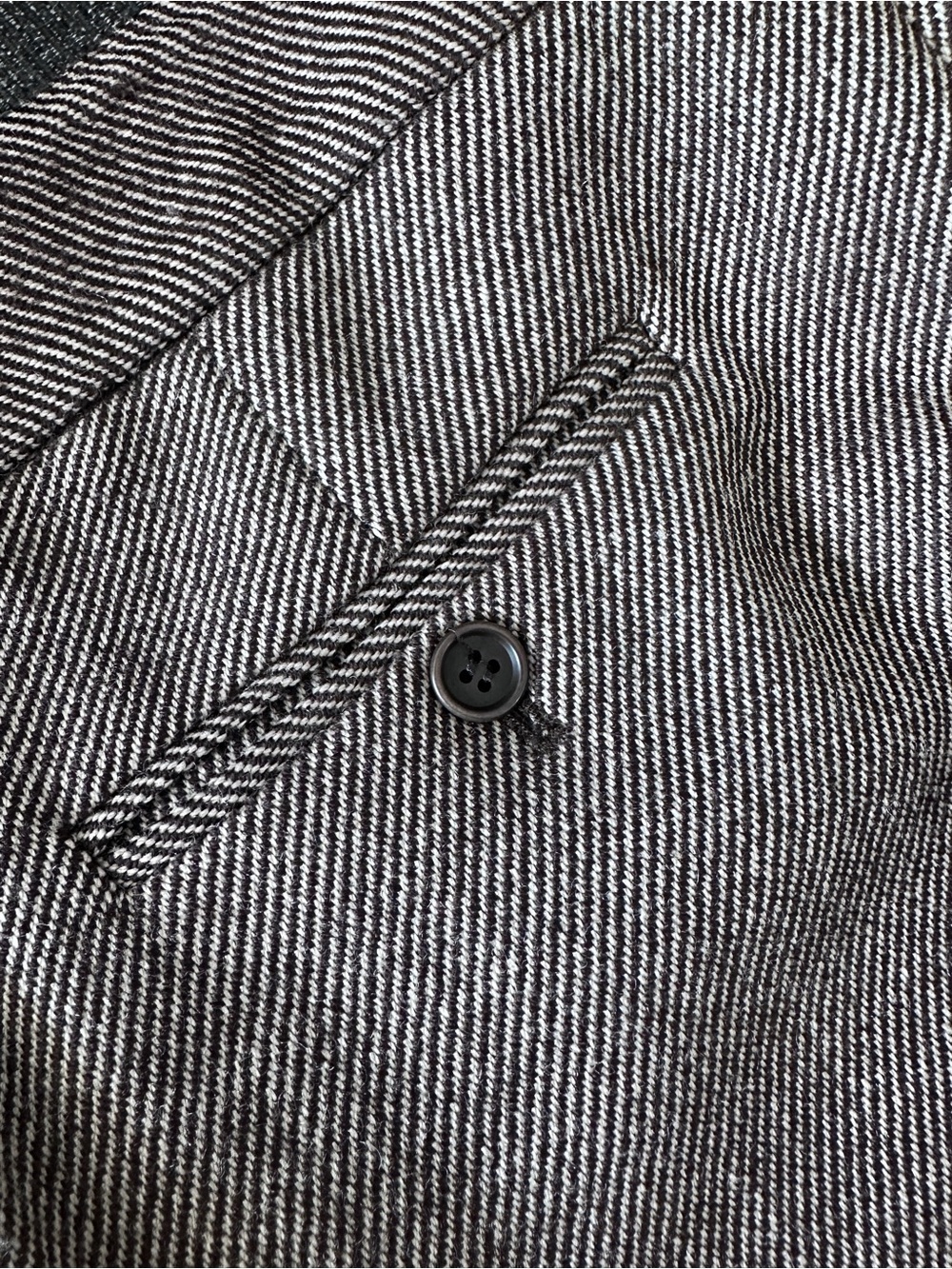 Theory Brown Herringbone Cotton Blend Straight Leg Dress Pants Pockets 8 - Picture 9 of 15